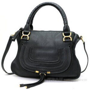 Chloe Marcie Bag Black Calfskin Leather shoulder handbag tote